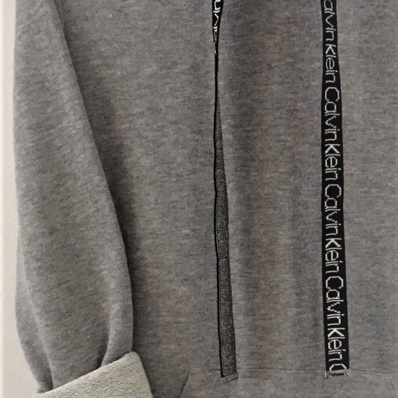 NWT Calvin Klein Long Sleeve Hooded Sweatshirt Dress in Gray Sz M - Picture 8 of 10